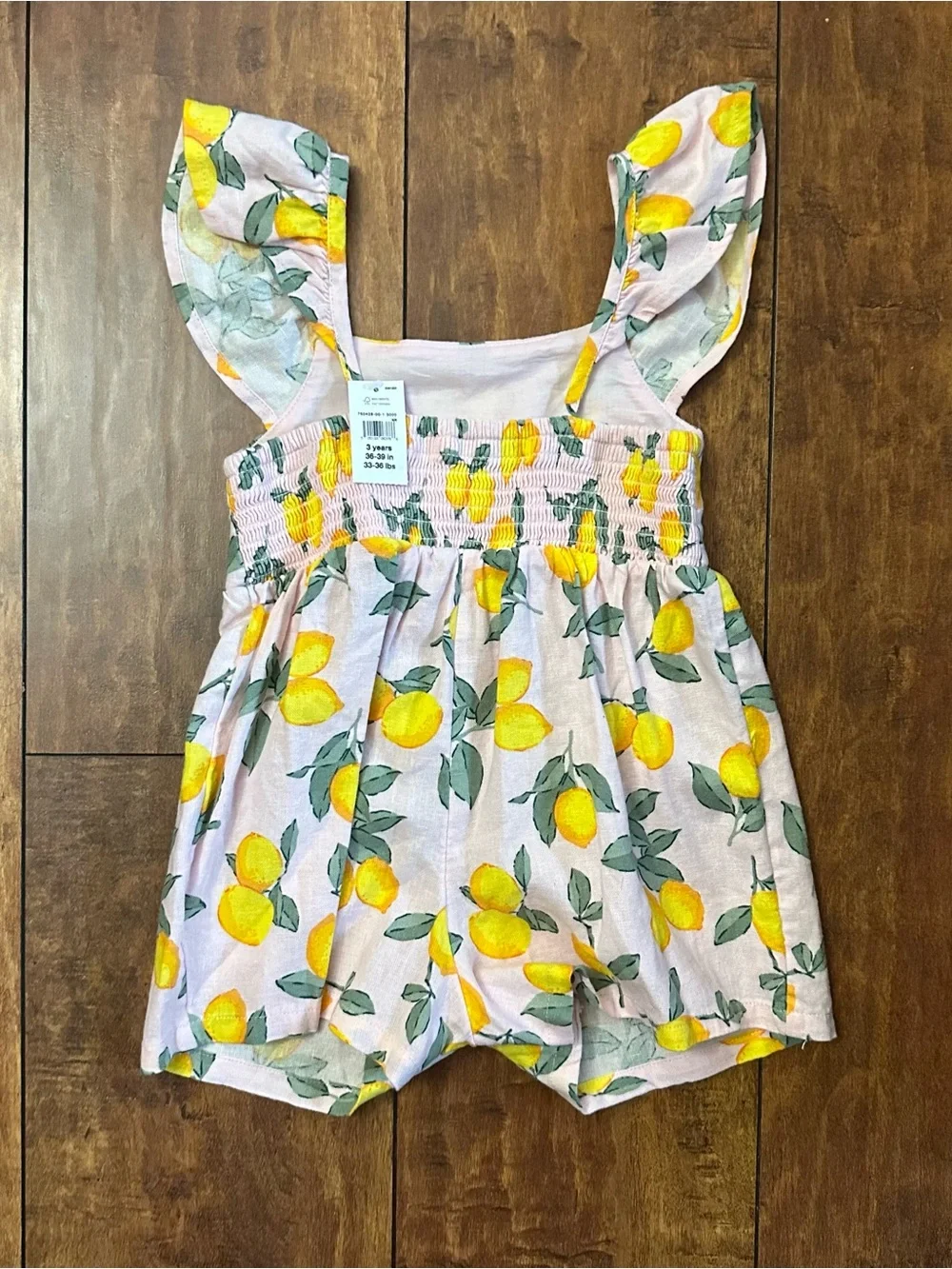 Baby Gap Girls Pink Lemon Print Romper - 3 year - NWT